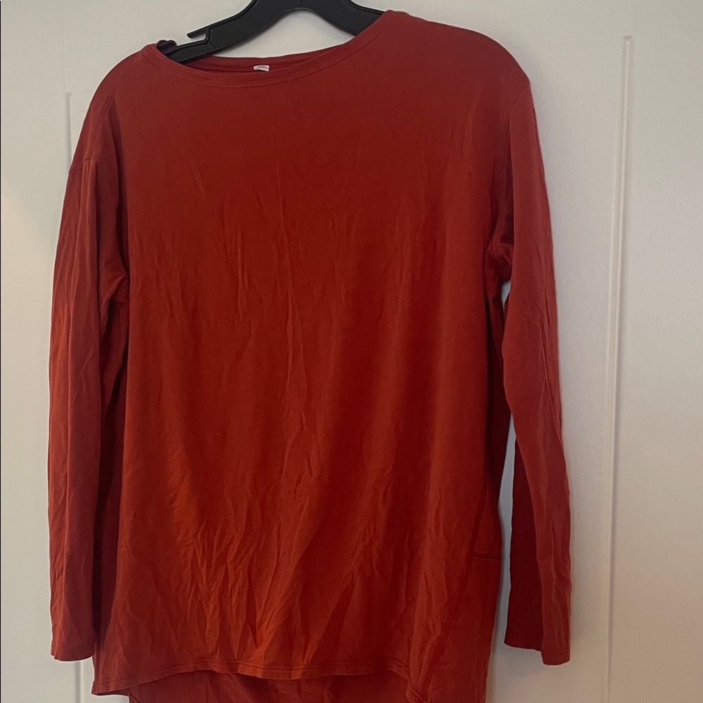Lululemon Boat Neck Top — Women's Red Long Sleeve Top